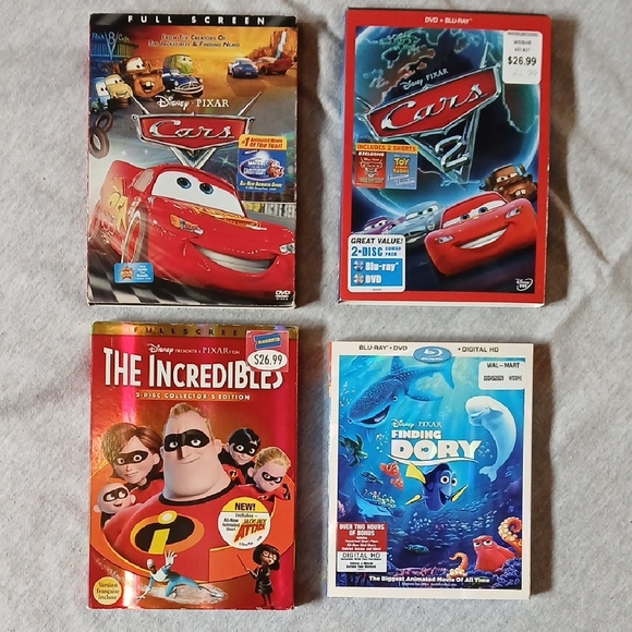 Disney Other - Disney Pixar DVD Collection: Cars, The Incredibles, Finding Dory